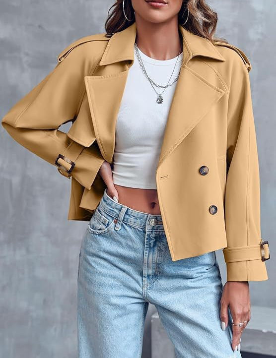Amélie Laurent | Cropped Trench Coat For Women