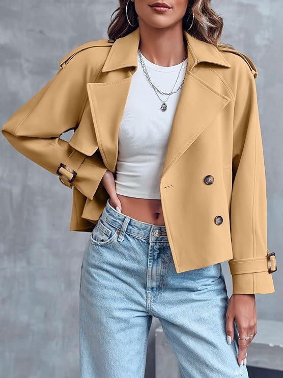 Amélie Laurent | Cropped Trench Coat For Women