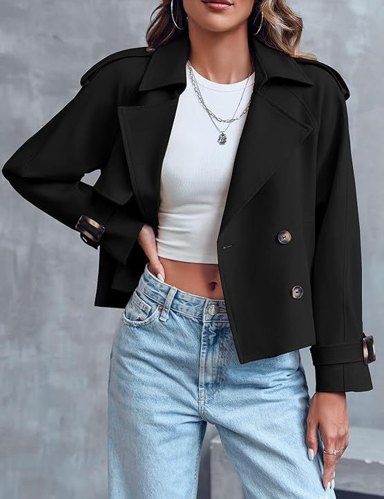 Amélie Laurent | Cropped Trench Coat For Women