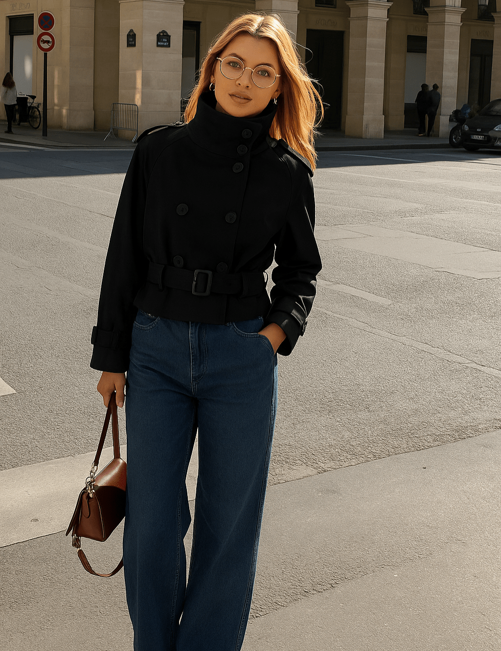 Womens-Cropped-Trench-Coat-with-Stand-Collar-Tie-Belt-Short-7.png