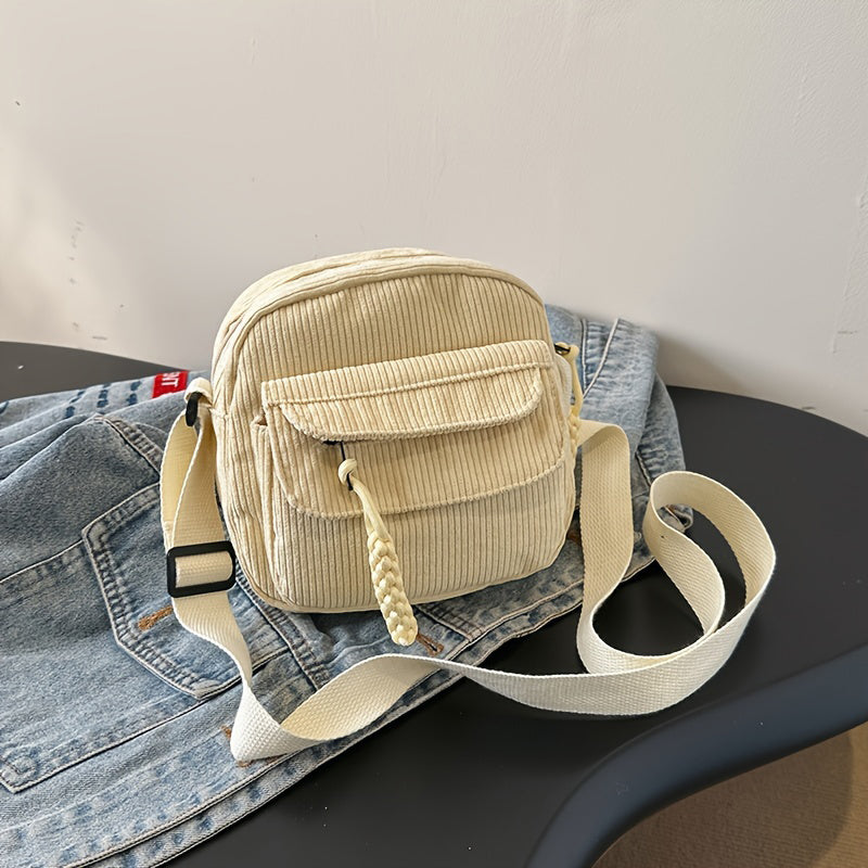 Sienna Bellini | Corduroy Crossbody Bag With Vintage Texture