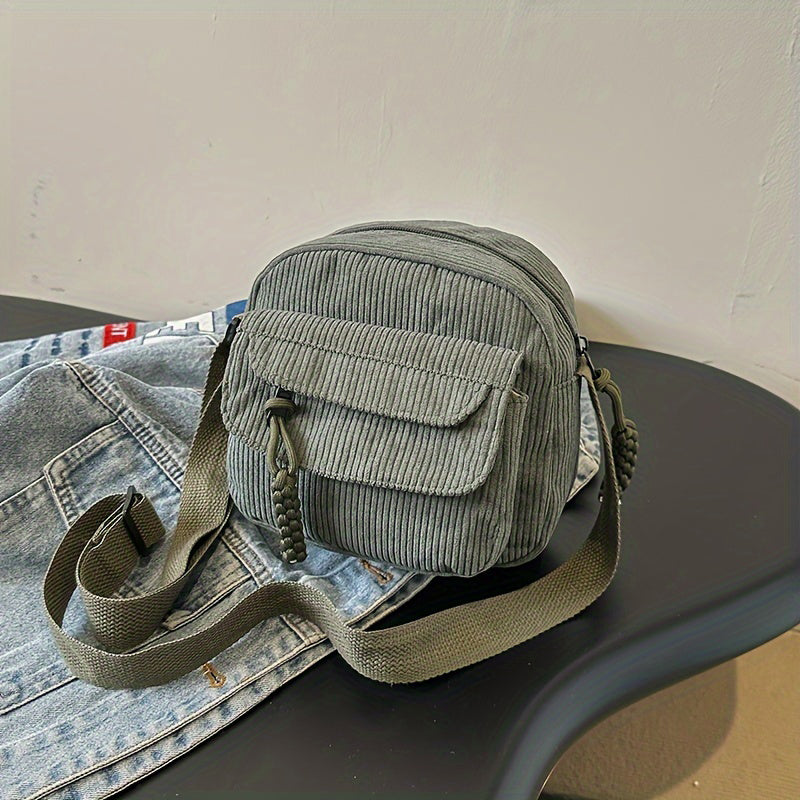 Sienna Bellini | Corduroy Crossbody Bag With Vintage Texture