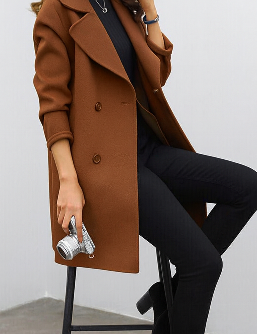 Margaux Delacroix | Longline Double-Breasted Coat For Women