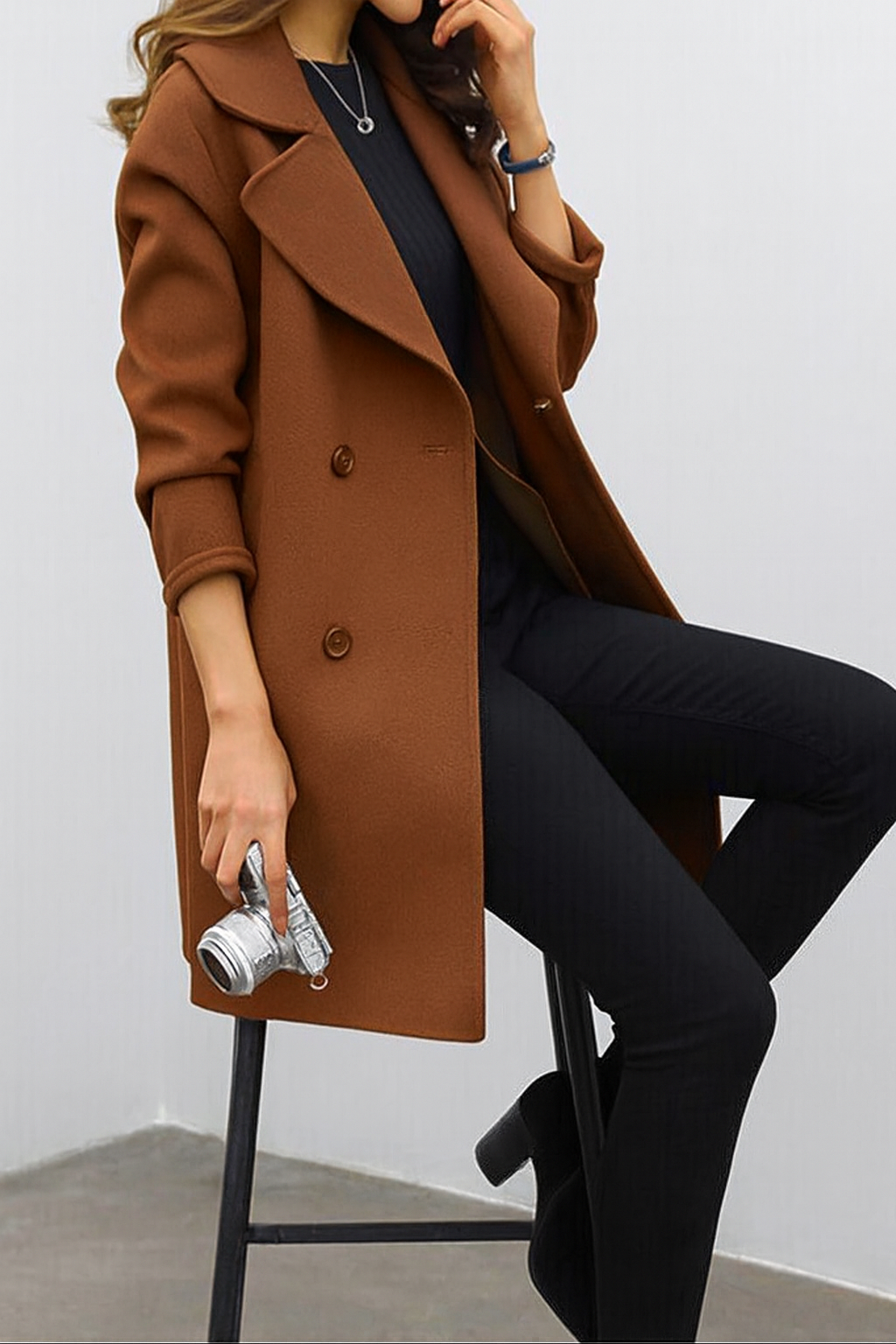 Margaux Delacroix | Longline Double-Breasted Coat For Women