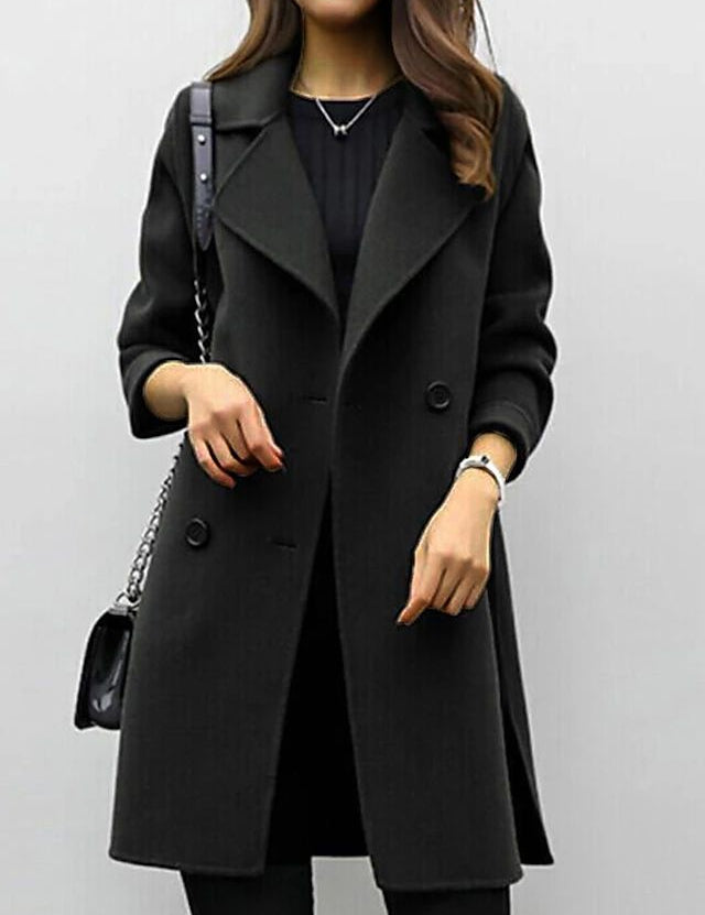 Margaux Delacroix | Longline Double-Breasted Coat For Women