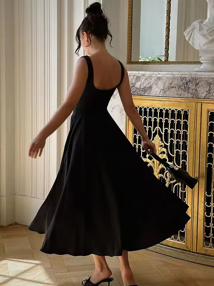 Camille Duval | Timeless Black Midi Dress For Women