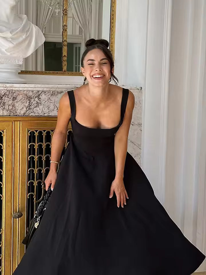 Camille Duval | Timeless Black Midi Dress For Women