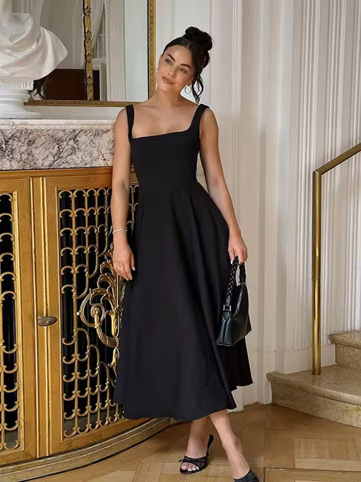 Camille Duval | Timeless Black Midi Dress For Women