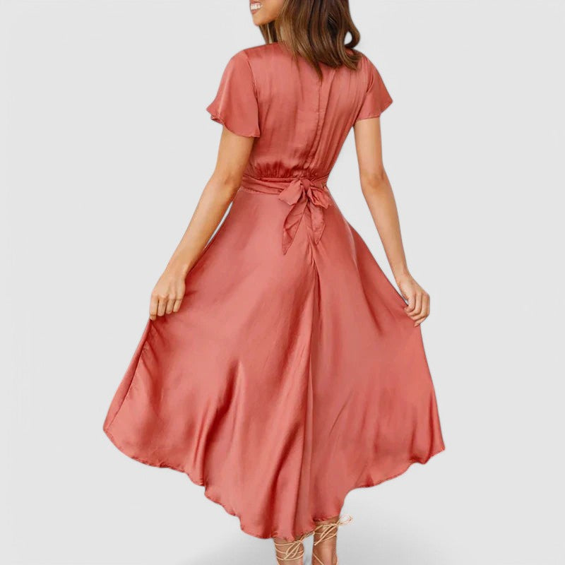 Sophie Delacroix | Flowing Wrap Midi Dress For Women