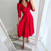 Isabella Rossi | Elegant Wrap Midi Dress For Women