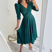 Isabella Rossi | Elegant Wrap Midi Dress For Women
