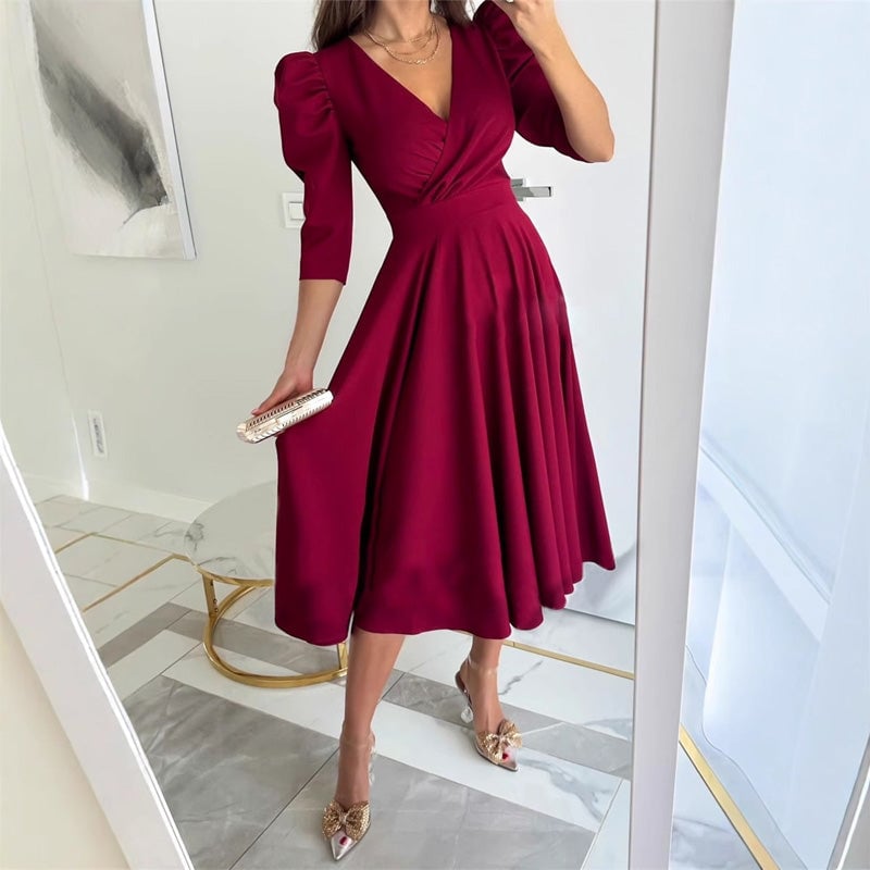 Isabella Rossi | Elegant Wrap Midi Dress For Women