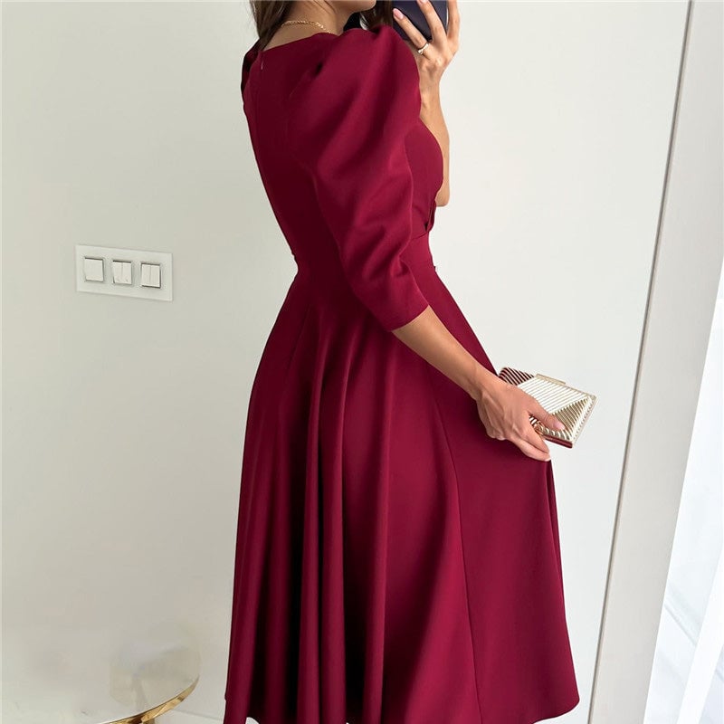 Isabella Rossi | Elegant Wrap Midi Dress For Women