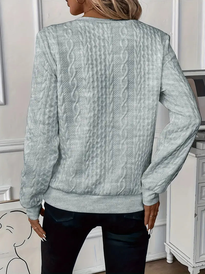 Lily Cooper | Cable Knit Half-Zip Sweatshirt For Women