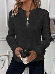 Lily Cooper | Cable Knit Half-Zip Sweatshirt For Women
