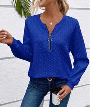 Lily Cooper | Cable Knit Half-Zip Sweatshirt For Women