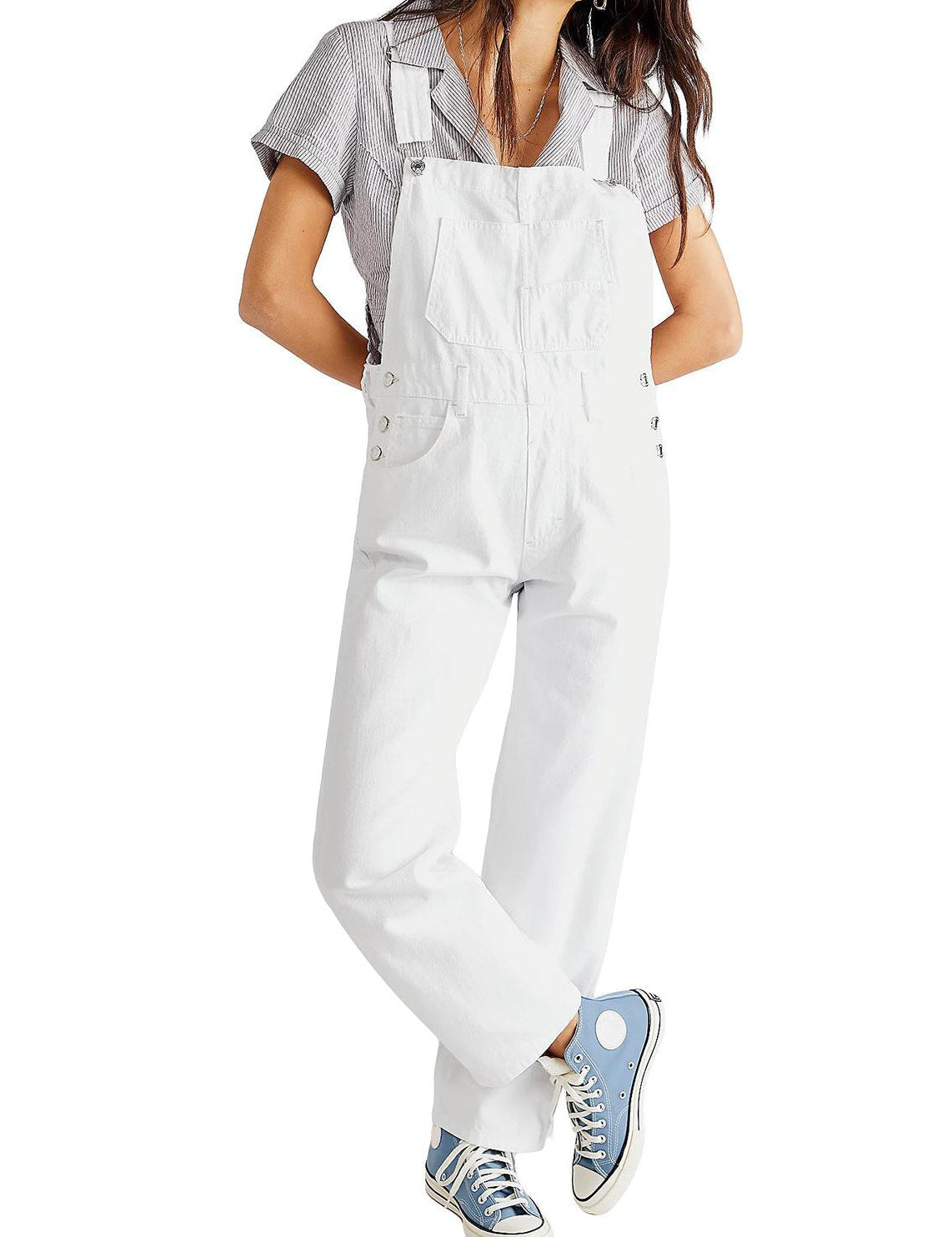 Amélie Laurent | Denim Utility Overalls with Relaxed Fit Comfort For Women