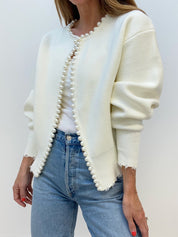 Sophie Delacroix | Pearl Trim Knit Cardigan For Women