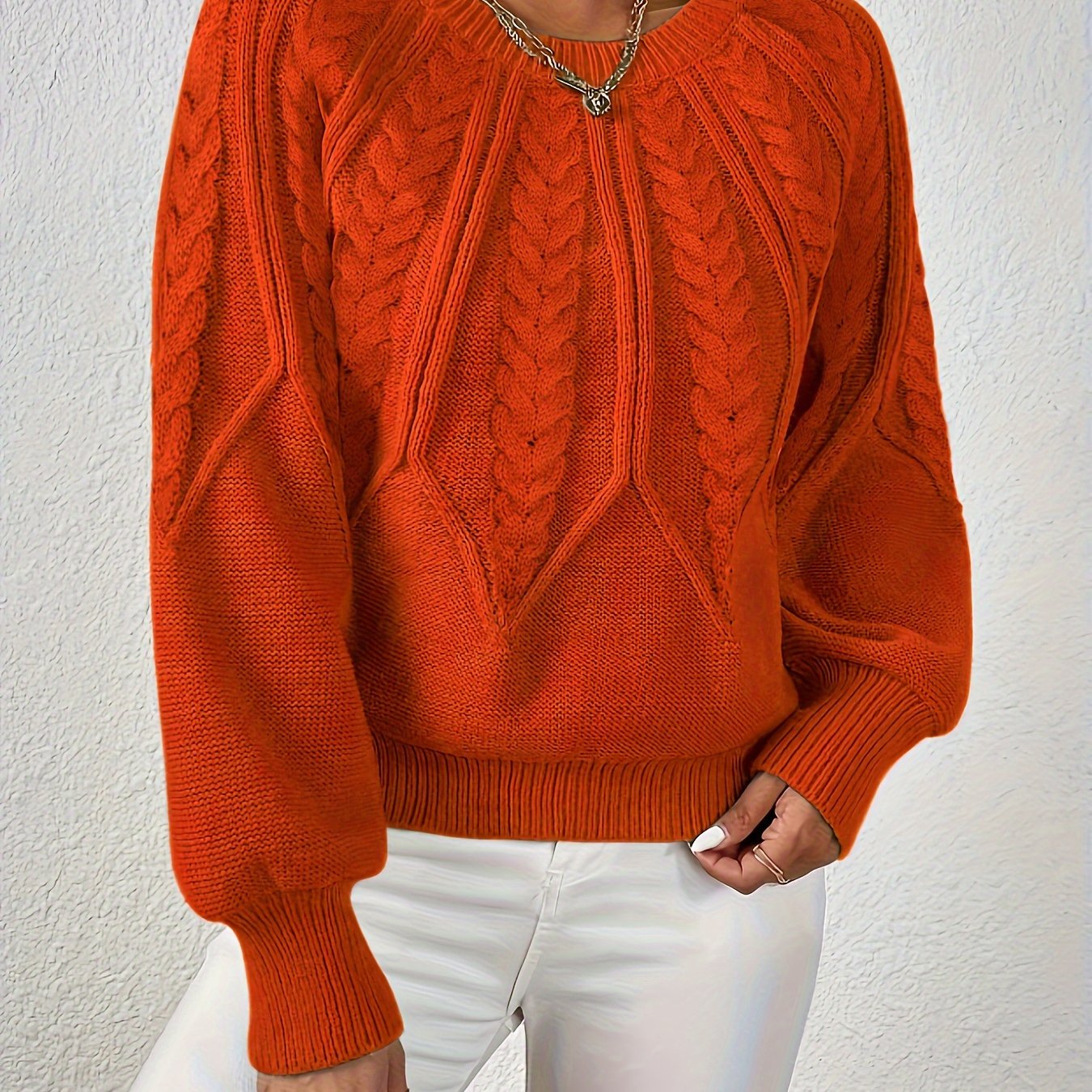 Aurora Sinclair | Cable Knit Autumn Sweater For Women