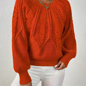Aurora Sinclair | Cable Knit Autumn Sweater For Women