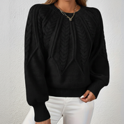 Aurora Sinclair | Cable Knit Autumn Sweater For Women
