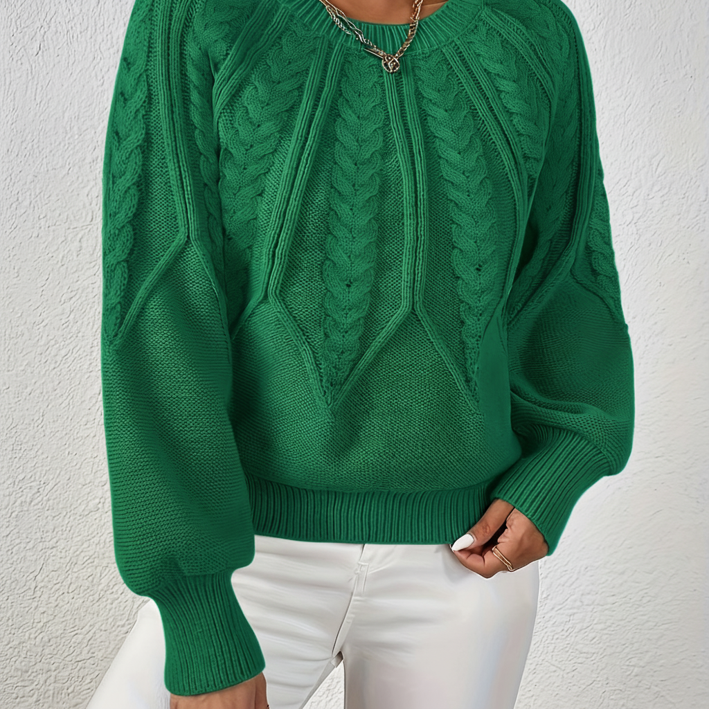 Aurora Sinclair | Cable Knit Autumn Sweater For Women
