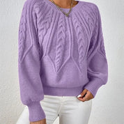 Aurora Sinclair | Cable Knit Autumn Sweater For Women