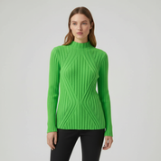 Isabella Bellini | Ribbed High Neck Knit Top For Women