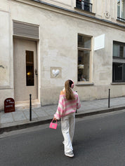 Amélie Laurent | Oversized Striped Knit Sweater With Cozy Luxe Appeal For Women