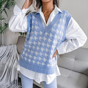 Isabelle Moretti | Houndstooth Knit Vest For Women