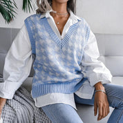 Isabelle Moretti | Houndstooth Knit Vest For Women