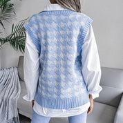 Isabelle Moretti | Houndstooth Knit Vest For Women