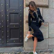 Camille Dubois | Elegant Ribbed Maxi Dress With Timeless Luxury For Women