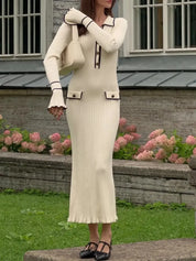 Camille Dubois | Elegant Ribbed Maxi Dress With Timeless Luxury For Women