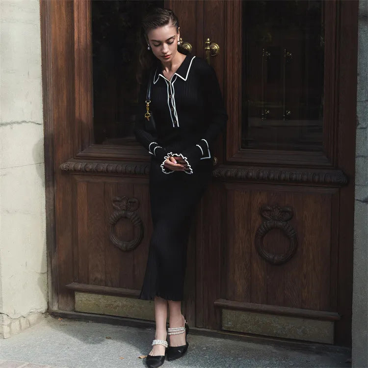 Camille Dubois | Elegant Ribbed Maxi Dress With Timeless Luxury For Women