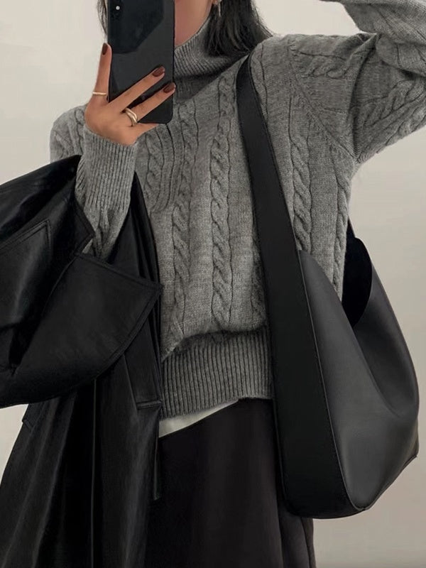 Clara Bellini | Cozy Cable Knit Zip Sweater For Women