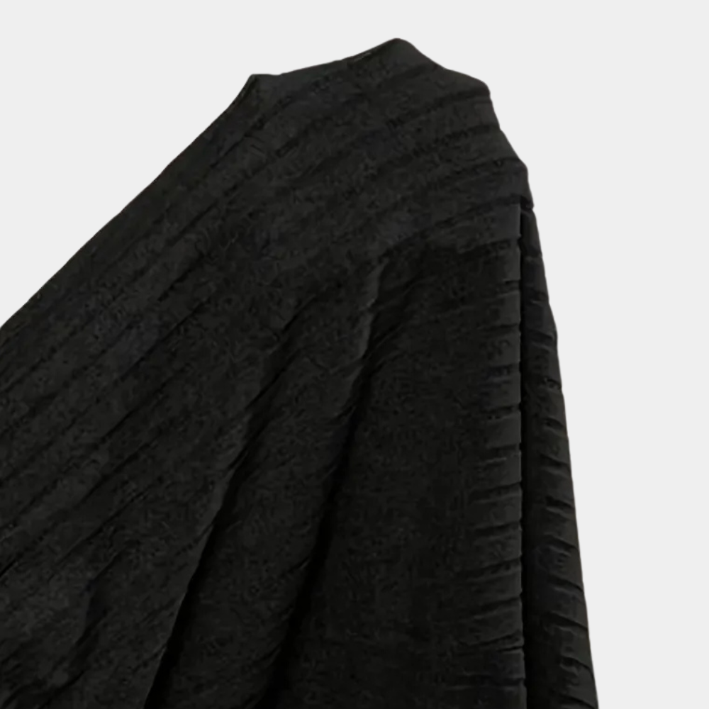 Lucienne Moretti | Ribbed Side-Slit Maxi Skirt For Women