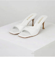 Valentina Ricci | Open-Toe Heeled Mules with Minimal Elegance For Women
