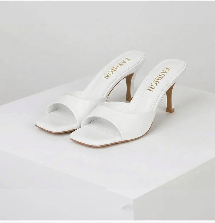 Valentina Ricci | Open-Toe Heeled Mules with Minimal Elegance For Women