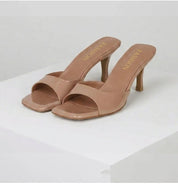 Isabella Moretti | Elegant Nude Open-Toe Heels For Women