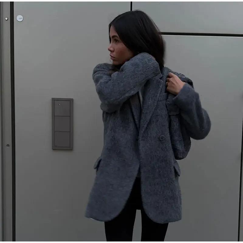 Camille Laurent | Oversized Wool Blend Blazer For Women