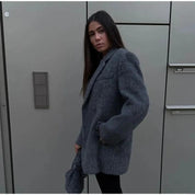 Camille Laurent | Oversized Wool Blend Blazer For Women