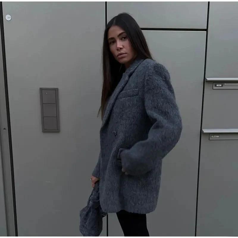 Camille Laurent | Oversized Wool Blend Blazer For Women