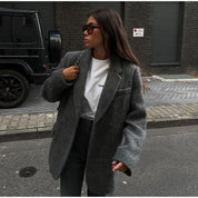 Camille Laurent | Oversized Wool Blend Blazer For Women
