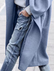 Amélie Laurent | Oversized Wool Blend Long Coat For Women