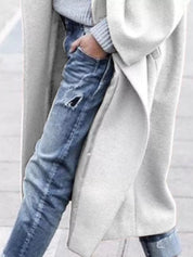 Amélie Laurent | Oversized Wool Blend Long Coat For Women