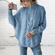 Sienna Moreau | Oversized Cable Knit Poncho Sweater For Women