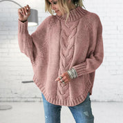 Sienna Moreau | Oversized Cable Knit Poncho Sweater For Women