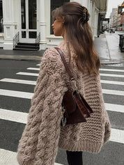Amelia Laurent | Chunky Cable Knit Oversized Sweater For Women