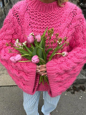 Amelia Laurent | Chunky Cable Knit Oversized Sweater For Women